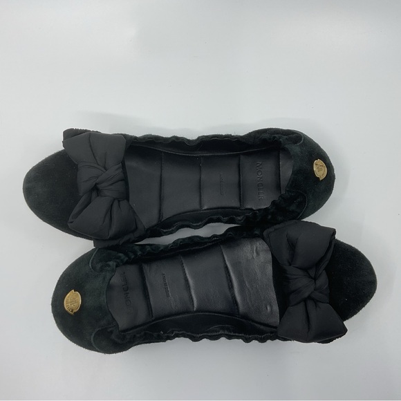 Moncler Elegant Black Flats with‎ Bow - Picture 11 of 15